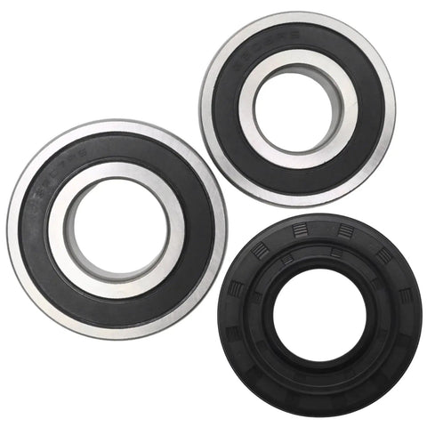 Heavy Duty Washer Tub Bearing And Seal Kit For Front Load Washers showing front and rear bearings and gasket seal for repair.