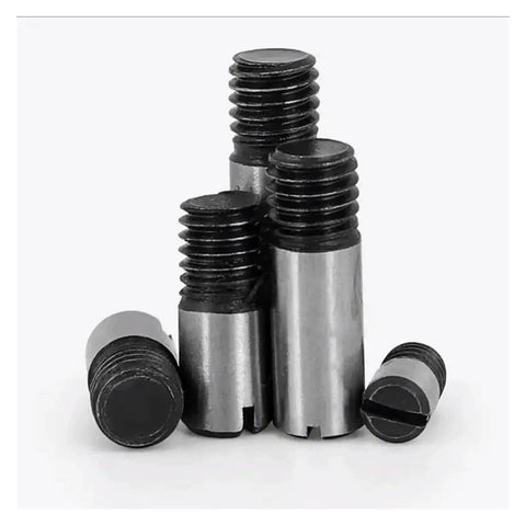 Built Tough 45 Steel Outside Thread Solid Dowel Pins With Slotted Head for Precise Positioning and Reliable Roll Shaft, M4-M20 range.