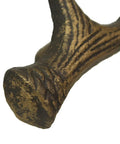 Close-up of Antique Bronze Finish Cast Iron Deer Antler Drawer Pulls Set Of Six For Cabinets with rustic detailing