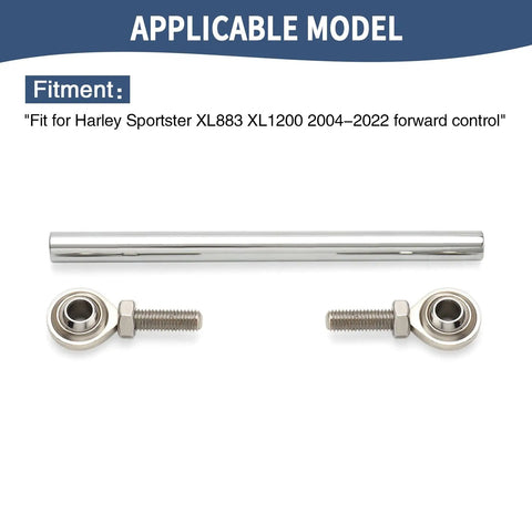 Chrome Shift Linkage Rod For Harley Sportster 2004-2022 Forward Control Shifter Linkage Upgrade Dope Ride Fits Iron 883 XL883 XL1200 Forty Eight Seventy Two Aluminum Construction Easy Install Durable And Cool, chrome rod and rod ends