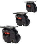 Heavy Duty Nylon Swivel Castor Wheels Four Pack Bully Strong Aluminum Alloy rolling casters with black design and red accents.