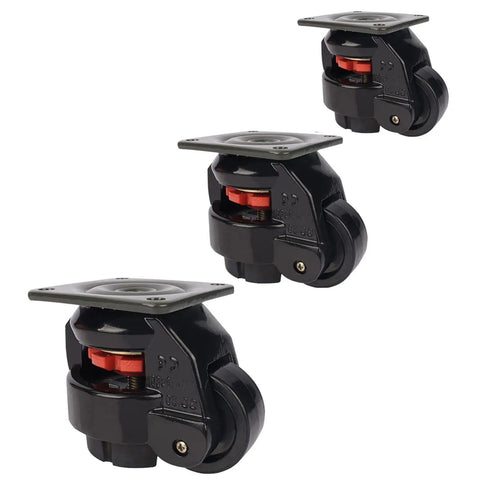 Heavy Duty Nylon Swivel Castor Wheels Four Pack Bully Strong Aluminum Alloy rolling casters with black design and red accents.