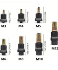 Metric Threaded Insert Kit With Replacement Mandrels For M3 M4 M5 M6 M8 And M10 Sizes Includes Rivet Nut Inserts For Quick Repairs And Strong Fasteners Perfect For Workshop Maintenance And DIY Fabrication Projects.