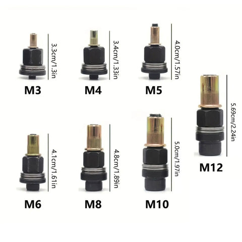 Metric Threaded Insert Kit With Replacement Mandrels For M3 M4 M5 M6 M8 And M10 Sizes Includes Rivet Nut Inserts For Quick Repairs And Strong Fasteners Perfect For Workshop Maintenance And DIY Fabrication Projects.