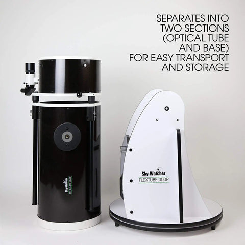 Flextube 300 Dobsonian 12 Inch Telescope With Collapsible Design shown in two parts for portability and storage