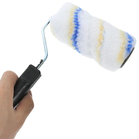 Top Shelf Three Piece Paint Roller Brush Set With Comfort Grip Handle And Ultra Soft Protective Bristles For Slick Wall Coverage And Zero Fuss On Your Next Diy Makeover - close-up of roller with soft bristles.
