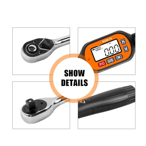 Mini Digital Torque Wrench 1/4 Or 3/8 Or 1/2 Inch Adjustable Torque Tester Tool With Precision Calibration For Bike And Car Repair Projects Easy To Use In Tight Spots Accurate Reading Professional Grade