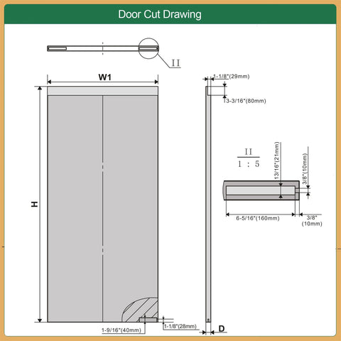 Concealed Sliding Door Hardware Kit With Soft Close And Floor Rail, Lightweight Hidden Track Wall Mount System technical drawing