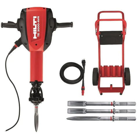 Beast Demolition Breaker Performance Package TE 3000 AVR With Brushless Motor includes accessories and trolley for concrete drilling.