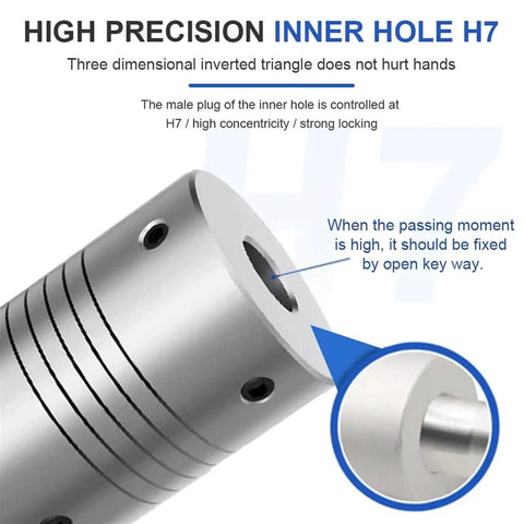 High precision inner hole of Top Notch Aluminum Flexible Shaft Coupler With Elastic Winding Design For Motor Connector.