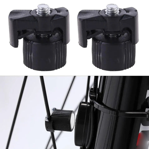 Two Pack Bike Speedometer Wheel Magnets For Spoke Sensor installed on bicycle spoke, showing compact black design with easy install feature.
