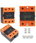 Zero Cross Solid State Relay For Single Phase DC To AC Control SSR 25DA 40DA Heavy Duty Industrial Relay With Wide Voltage And Current Options Rock Solid Sealed Housing For Tough Industrial Control Systems, orange black housing