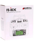 Box of the Two Point Four GHz 10 Channel AFHDS Two A RC Transmitter With Included FS IA6B Receiver showing front graphic design.