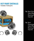 Rear Wheel Bearing And Hub Kit Set For 2002 2010 Ford Explorer 2002 2003 Explorer Sport 2007 2010 Explorer Sport Trac Lincoln Aviator Mercury Mountaineer Two Piece Rear Driver And Passenger Side Bearings For Your Ride shown with components and box