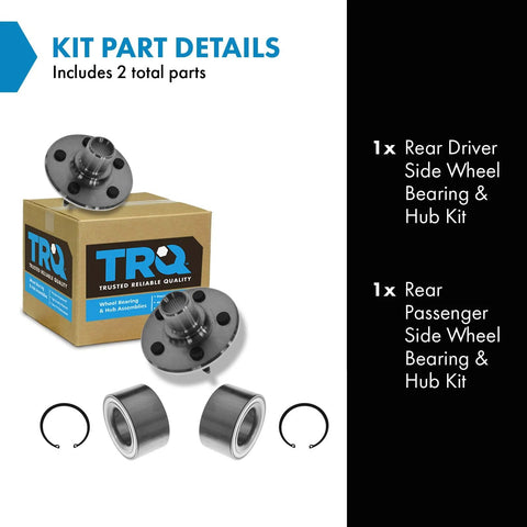 Rear Wheel Bearing And Hub Kit Set For 2002 2010 Ford Explorer 2002 2003 Explorer Sport 2007 2010 Explorer Sport Trac Lincoln Aviator Mercury Mountaineer Two Piece Rear Driver And Passenger Side Bearings For Your Ride shown with components and box