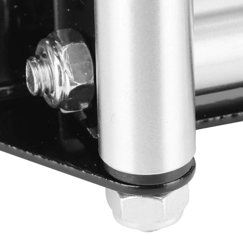 Close-up of steel roller detailing on 5 Inch Winch Roller Fairlead For Side By Side UTVs, Heavy Duty Cable Roller With 125mm Mount Hole Distance