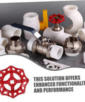 Two Piece Cast Iron Handwheel Kit for RV Waste Valves and Water Faucets Replacement Wheel Handles, red gear displayed.