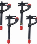4Pcs AR88240 AR90024 AR90023 Fuel Injectors Set For John Deere Loader Models, black metal with red caps, top view