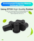 12mm Rubber Stopper Seal Plug For Cable Gland Holes Black 18x15.5mm Insert Stopper 5 Pack, durable EPDM rubber