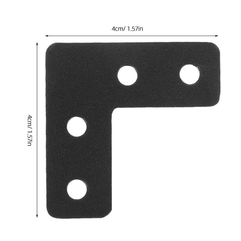 Beefy Built Heavy Duty L Shape Corner Brackets 20 Pcs Black Stainless Steel 1.6 By 1.6 Inch Thickened Flat Support Braces With Precision 90 Degree Design