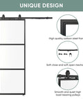 42-Inch By 84-Inch Glass Barn Door With Tempered Clear Glass, Pre-Drilled Carbon Steel Frame, sliding barn door design elements