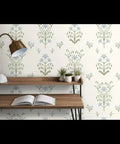 Premium Floral Meadow Wallcovering With A Subtle Matte Linen Texture Hits Different Across Every Room Built Tough For Busy Households Featuring No Sweat Paste To Paper Install, showcasing a refined floral pattern in a serene setting.