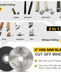 Diagram displaying cutting capabilities of the Mini Miter Chop Saw For Metal Wood Plastic Crafts Benchtop Cut Off Saw With 0 To 45 Degrees Adjustable Cut Compact Electric Table Tool