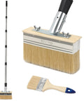 Long Handle Deck Stain Brush With 59 Inch Telescoping Pole 6 Inch Wide Stain Applicator For Outdoor Wood Decks Fences Patios Walls And Furniture Includes 3 Inch Detail Brush For Tight Spots