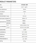 Technical specifications chart for 25mm Focal Length Machine Vision Lens For Industrial Cameras C Mount Low Distortion 6MP HT2528C6MP
