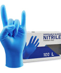 Powder Free Nitrile Disposable Gloves 4 Mil Thick Large 100 Count Latex Free Dark Blue Exam Gloves For Medical Lab Work