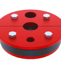 Built Tough Cast Iron Well Seal For Six Inch Casing With One And A Quarter Inch Single Drop Pipe, red finish with bolts