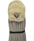 Close-up of Ring Master Fleece 2 Leather And 100 Percent Sheepskin Leather Ties in brown, horse tack gear detail.
