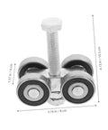 Top Shelf Stainless Steel Sliding Door Wheels Replacement Kit Featuring Dual Bearing Pulleys, stainless steel pulley with four rollers.