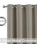 Room Darkening Blackout Curtains 52 By 84 Inches Taupe Two Panels With Grommets For Bedroom Thermal Insulated Light Blocking