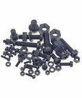 750 Piece Metric Nylon Screws Assortment Kit In Black With Phillips Pan Head Screws M2 Through M6 Hex Nuts And Flat Washers PA66 Nylon Hardware Set.