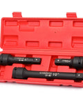 Three Quarter Inch Drive Impact Extension Bar Set In CR MO Steel With Black Oxide Finish includes 4, 6, 10 inch extensions in case