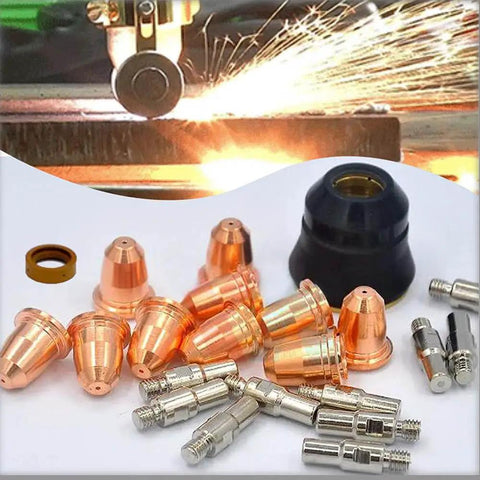 20-Piece Plasma Cutting Torch Tip And Electrode Kit For IPT-60 PT-60 PT40 S25 S45 Includes 0.9mm Nozzles And Electrodes