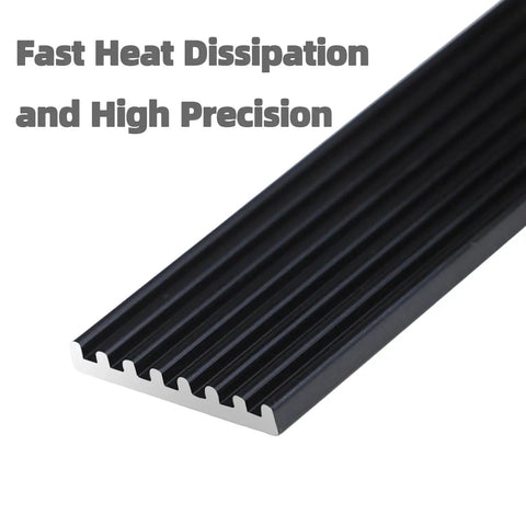 Five Pack NVMe SSD Heat Sink Cooler For 2280 M2 Drives With Aluminum Fin Design And Thermal Silicone Pads To Maximize Cooling For Desktop PCs And Workstations Compatible With Single And Double Sided 2280 SSDs Black, black fin heatsink close-up