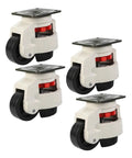 Tough As Nails Heavy Duty Swivel Caster Wheels Built For Serious Heavy Lifting With Sure Grip Locking Brakes Adjustable Leveling Flat Base Four Pack.