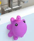 Deep Pink Silicone Bathtub Overflow Drain Cover With Strong Suction Cups for Extra Water and Longer Soaks on white bathtub