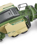 Toy tractor with brown hay bales, featuring Four 1 To 16 Scale Hay Bale Blocks Set For Farm Toys, Brown ABS Plastic, realistic detail visible