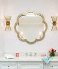 2 Light Starburst Wall Sconce In Black Finish For Bedroom Hallway Bathroom Mid Century Modern Vibe Lighting Beside Mirror