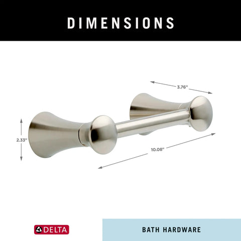 Diagram showing dimensions of Pivoting Toilet Paper Holder Brilliance Stainless Steel Wall Mounted No Fuss Easy Roll Change Corrosion Resistant Bath Accessory Holds Any Sized Roll Durable Lahara Style Bathroom Hardware.