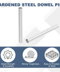 Ten Pack Carbon Steel Dowel Pins One Sixteenth By Five Eighths Inch Super Sturdy Oil Coated Round Pins For Pegs Shelves DIY Projects Model Cars Gears And Craft Shaft Support with visible strength, toughness, and weldability features.
