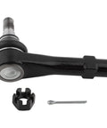 Beefed-Up Front Outer Tie Rod Ends Set For Ford Explorer 2004 2005, Explorer Sport 2001 2003, Explorer Sport Trac 2001 2005, Mercury Mountaineer 2004 2005 Direct Fit Replacement ES3667 black steel tie rod end with cotter pin and castle nut