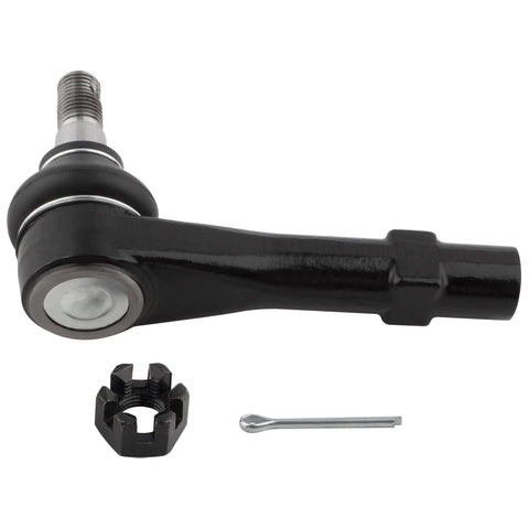 Beefed-Up Front Outer Tie Rod Ends Set For Ford Explorer 2004 2005, Explorer Sport 2001 2003, Explorer Sport Trac 2001 2005, Mercury Mountaineer 2004 2005 Direct Fit Replacement ES3667 black steel tie rod end with cotter pin and castle nut