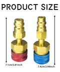 R1234YF To R134A AC Conversion Kit With Quick Coupler Adapters For High And Low Side, Brass fittings with size labels