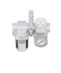 SAU420-N04G Compressed Air Filter Regulator Combo Half Inch NPT with Poly Bowl Manual Drain Bracket Gauge 10 Micron Element