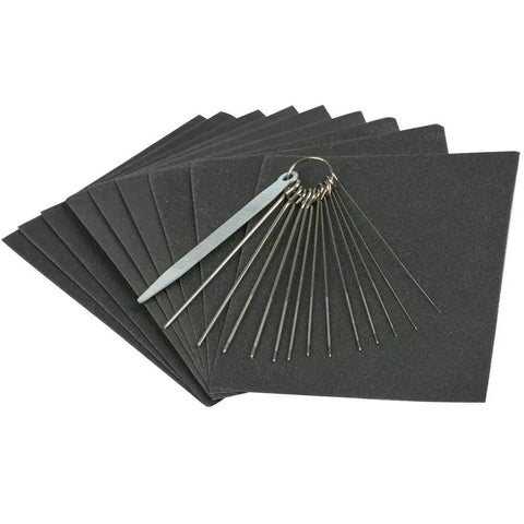 Guitar Luthier Tool Set With 13 Stainless Steel Bridge Saddle Nut Files, 9 Sheets Sandpaper Pack for Quick Pro Grade Guitar Setup