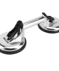Heavy Duty Silver Glass Lifting Tool With Quick Release Handle And Safety Lock, aluminum alloy gripper and rubber suction cup.